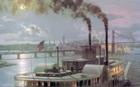 Pittsburgh the Sidewheel-steamer Dean Adams Arriving At the Point in 1880 1987 Limited Edition Print - John Stobart