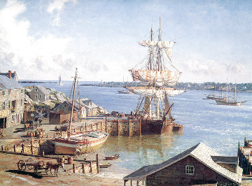 Marblehead Appleton's Wharf in 1850, 1987 Limited Edition Print - John Stobart Marblehead Appleton's Wharf in 1850, 1987 Limited Edition Print - John Stobart