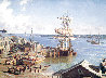 Marblehead Appleton's Wharf in 1850, 1987 - Massachusets Limited Edition Print by John Stobart - 0