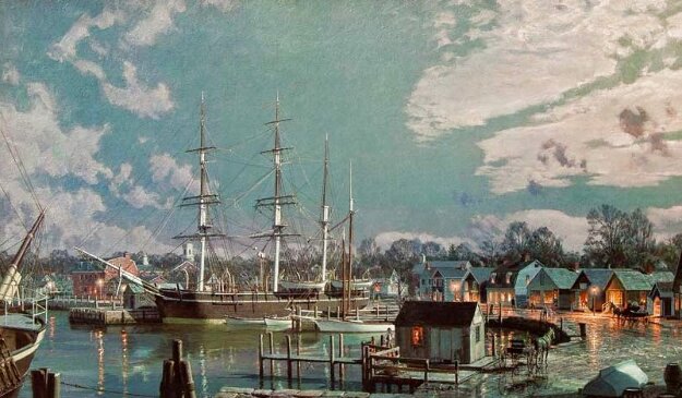 Mystic Seaport Charles W. Morgan At Chubb's Wharf - 1991