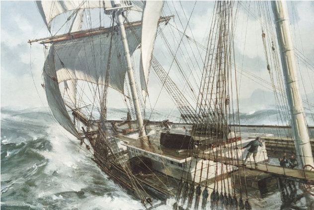 Lightning Rounding Cape Horn 1985 Limited Edition Print by John Stobart