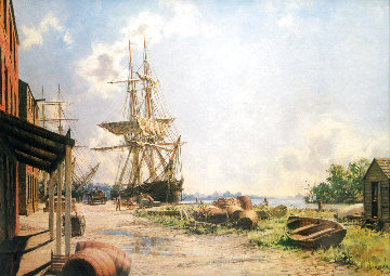Georgetown Vessels at the Potomac Wharf in 1842 Limited Edition Print - John Stobart Georgetown Vessels at the Potomac Wharf in 1842 Limited Edition Print - John Stobart