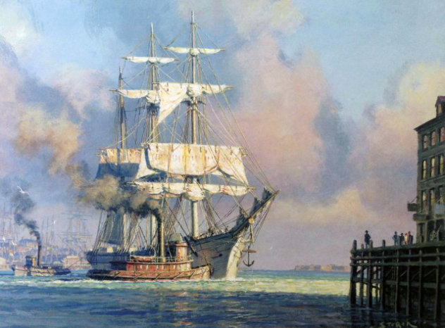 Harbor Farewell 2001 Limited Edition Print by John Stobart