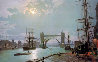 London: Moonlight Over the Lower Pool  1897 Limited Edition Print by John Stobart - 0