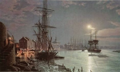 Moonlight Over the Savannah River in 1850 - Georgia Limited Edition Print - John Stobart