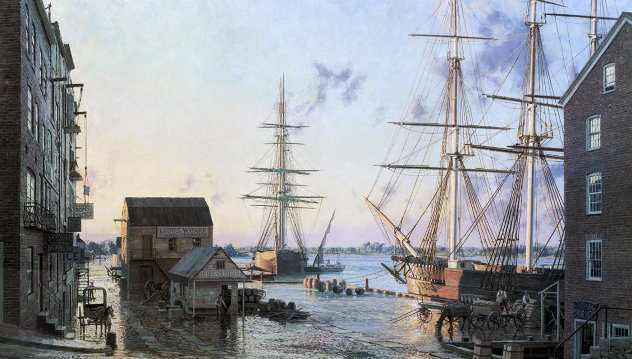 Portsmouth Merchants Rowoverlooking Pascatagua River 1828 Limited Edition Print by John Stobart