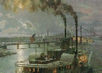Pittsburg Sidewheel Steamer Dean Adams 1987 Limited Edition Print - John Stobart Pittsburg Sidewheel Steamer Dean Adams 1987 Limited Edition Print - John Stobart