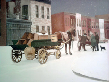City Snow Original Painting - Thomas Stockett City Snow Original Painting - Thomas Stockett