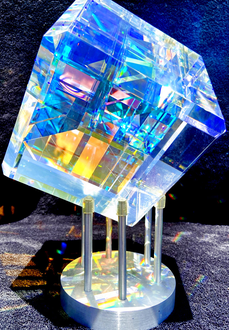 Spectrum Cube Glass Sculpture Unique 2007 5 in Sculpture by Jack Storms