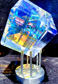 Spectrum Cube Glass Sculpture Unique 2007 5 in Sculpture - Jack Storms
