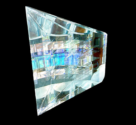 Small Blue Aerial Crystal Sculpture 2016 9 in Sculpture - Jack Storms