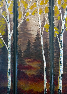 Untitled Landscape on Wood 2006 78x48 Original Painting by Rolinda Stotts