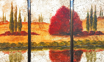Tuscan Landscape Triptych 48x77 Huge Original Painting - Rolinda Stotts Tuscan Landscape Triptych 48x77 Huge Original Painting - Rolinda Stotts