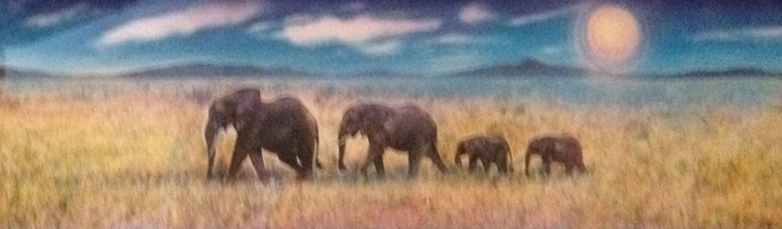 Elephant Walk PP 1997 Limited Edition Print by Brett Livingstone Strong
