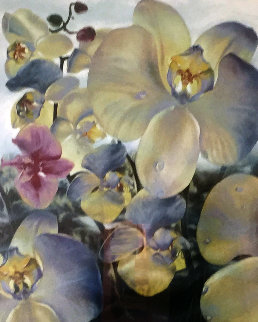 Orchids Watercolor 1990 36x48 Watercolor - Brett Livingstone Strong