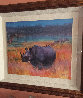 Rhino Watercolor 1998 36x48 Huge Watercolor by Brett Livingstone Strong - 1