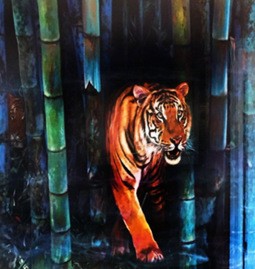 Tiger Watercolor  1998 36x48 Watercolor by Brett Livingstone Strong