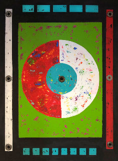 Acetate Disc 2020 37x27 Original Painting - Eduardo Suarez Uribe-Holguin Acetate Disc 2020 37x27 Original Painting - Eduardo Suarez Uribe-Holguin
