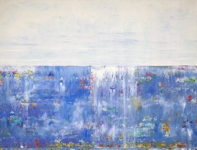 Blue Horizon 2015 32x42 Huge Original Painting by Eduardo Suarez Uribe-Holguin