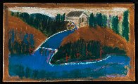 Watermill 2004 31x51 Original Painting by Jimmy Lee Sudduth - 1 Watermill 2004 31x51 Original Painting by Jimmy Lee Sudduth - 1