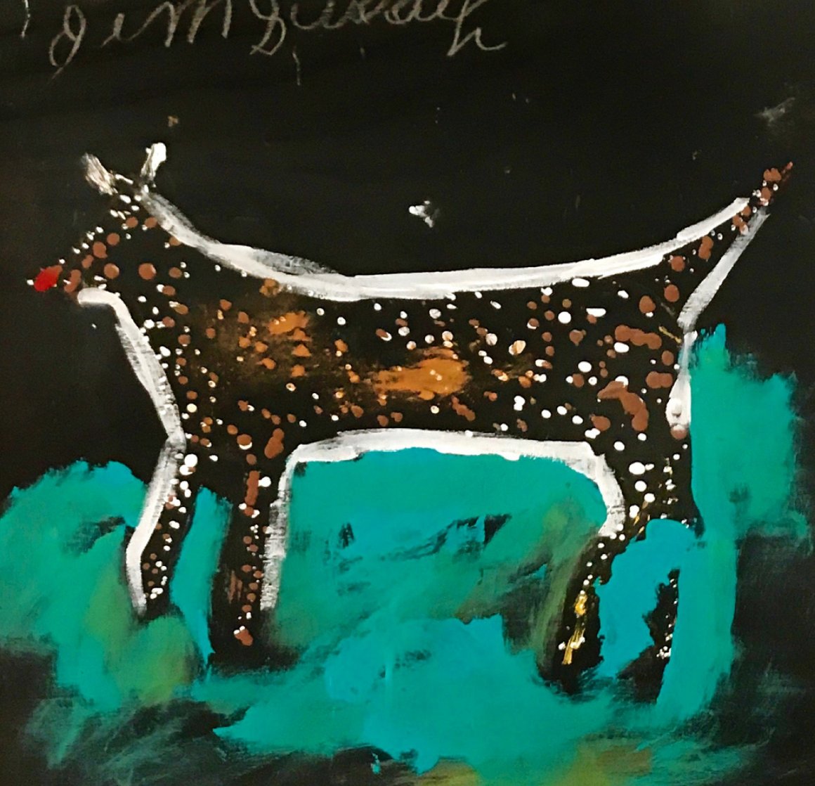 Dog 2002 31x31 Original Painting by Jimmy Lee Sudduth Dog 2002 31x31 Original Painting by Jimmy Lee Sudduth