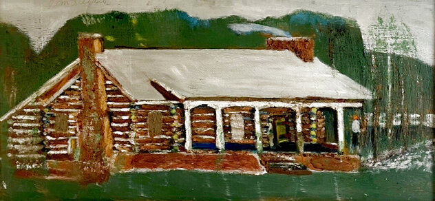 Image result for Untitled Log Cabin Scene Mixed Media on Wood 24x24 by Jimmy Lee Sudduth ...