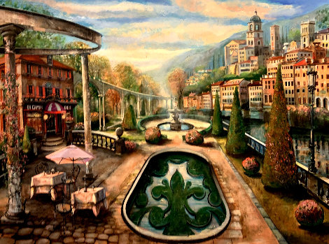 View At Mount Pelmo 45x65 Huge - Italy Original Painting - Vadik Suljakov