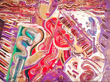 Symphony Serenade 1991 48x60 Huge Original Painting - Vadik Suljakov Symphony Serenade 1991 48x60 Huge Original Painting - Vadik Suljakov