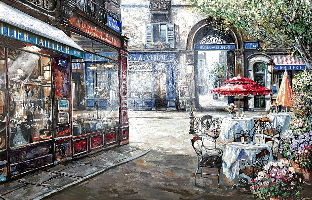 Hotel des Liones 42x58 - Huge - Paris, France Original Painting by Vadik Suljakov