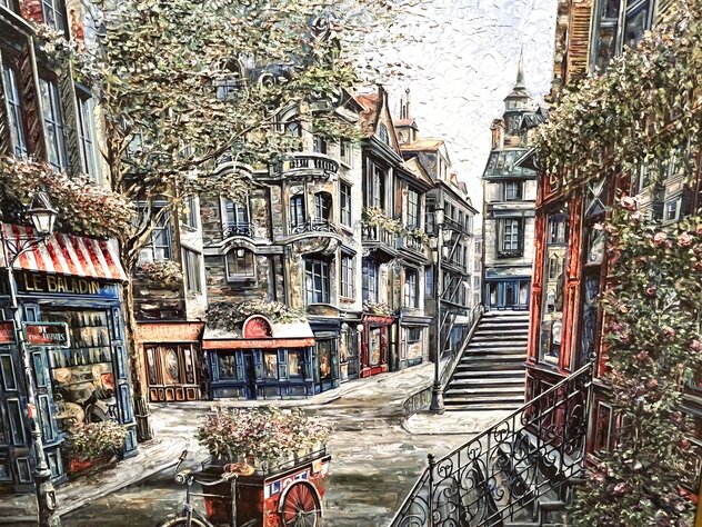 Flower Cart 1999 Limited Edition Embellished Giclee on Canvas by