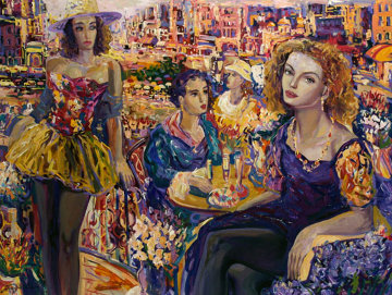 Parisian Lunch 36x44 Original Painting - Vadik Suljakov Parisian Lunch 36x44 Original Painting - Vadik Suljakov