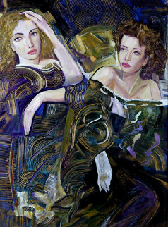 Sisters on the Town 36x48 Huge Original Painting - Vadik Suljakov Sisters on the Town 36x48 Huge Original Painting - Vadik Suljakov
