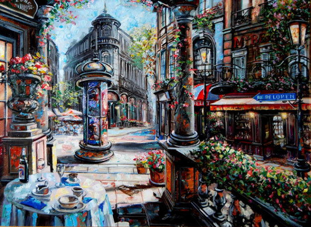 Rue De Luzen 2002 27x33 Original Painting - Vadik Suljakov