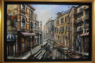 La Domenica 50x70 Huge Original Painting - Vadik Suljakov
