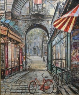 Passage Place De Furstenburg Paris 1999  46x40  Huge - France Original Painting - Vadik Suljakov