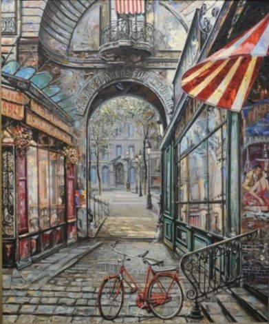 Passage Place De Furstenburg  1999  46x40  Huge - Paris, France Original Painting - Vadik Suljakov