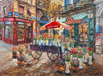 Cafe Mimosa AP 2002 Embellished Limited Edition Print - Vadik Suljakov Cafe Mimosa AP 2002 Embellished Limited Edition Print - Vadik Suljakov
