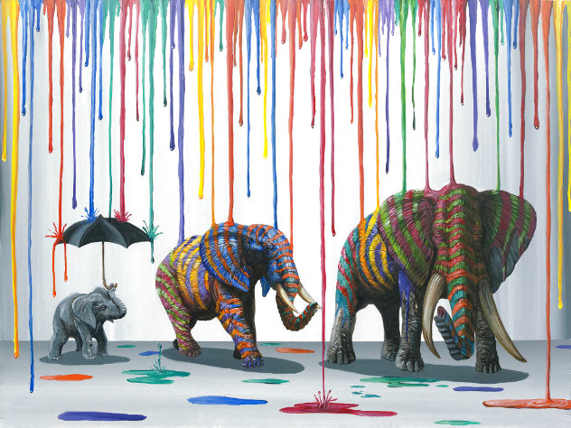 Elephant Parade 2014 Embellished - Huge Limited Edition Print by Michael Summers