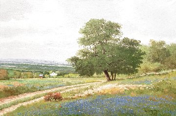 Untitled (Valley View) 1980 33x44 Huge Original Painting - Charles Summey Untitled (Valley View) 1980 33x44 Huge Original Painting - Charles Summey