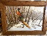 Winter Pheasant 1990 32x46 - Huge Original Painting by Charles Summey - 1