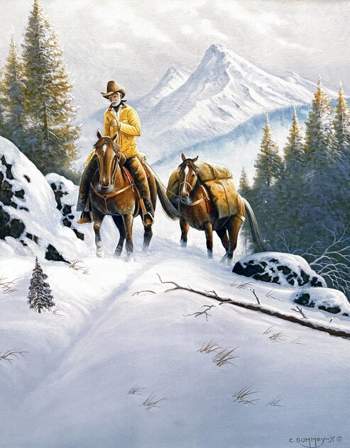 Untitled Winter Landscape Framed Oil on Canvas by Charles Summey - For ...