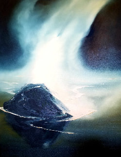 Misty Beach 1974 48x36 Huge Original Painting - George Sumner Misty Beach 1974 48x36 Huge Original Painting - George Sumner