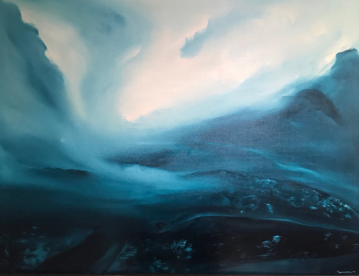 Untitled Painting 1978 37x49 Super Huge Original Painting by George Sumner Untitled Painting 1978 37x49 Super Huge Original Painting by George Sumner