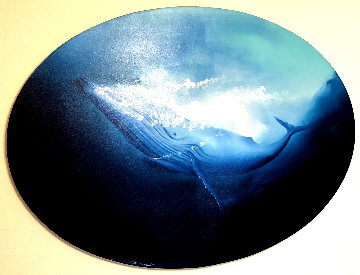 Untitled Whale Painting 1980 36x48 Original Painting - George Sumner Untitled Whale Painting 1980 36x48 Original Painting - George Sumner