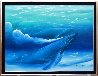 Untitled Blue Whales 1988 41x53 - Huge Original Painting by George Sumner - 1