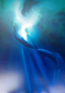 Two Dolphins 1982 54x42 Super Huge Original Painting - George Sumner Two Dolphins 1982 54x42 Super Huge Original Painting - George Sumner