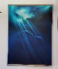 Untitled - Kissing Dolphins  48x36 1982 Huge Original Painting by George Sumner - 1