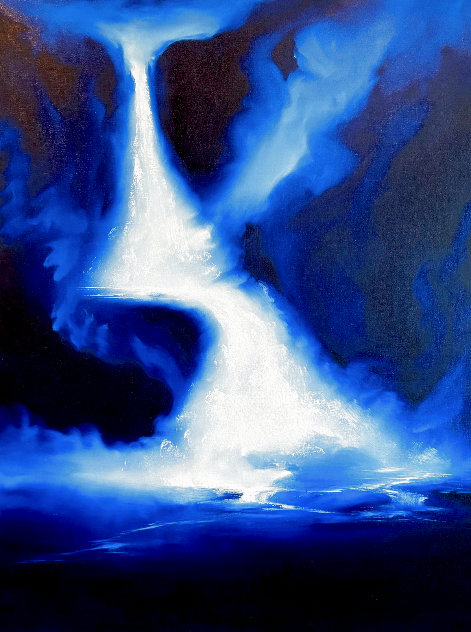 Lava Flow 1976 56x44 - Huge Painting Original Painting by George Sumner