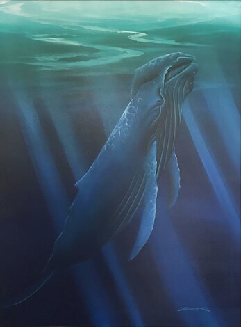 First Light 1987 44x34 - Huge - Framed Painting Original Painting - George Sumner