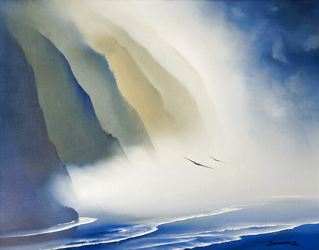 Untitled Seascape 1985 Framed Oil on Canvas by George Sumner - For Sale ...